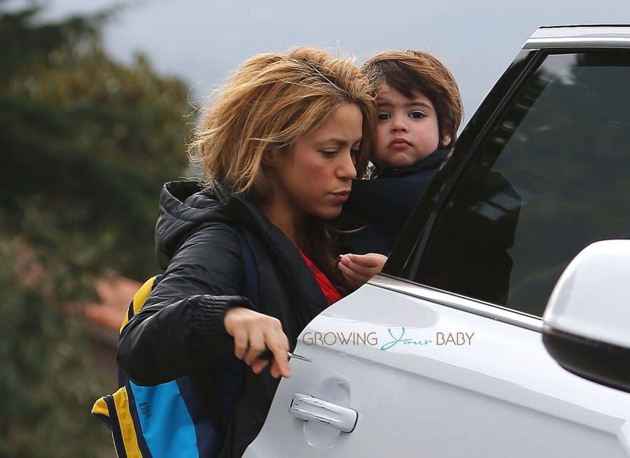 Singer Shakira doing the school run With son Milan