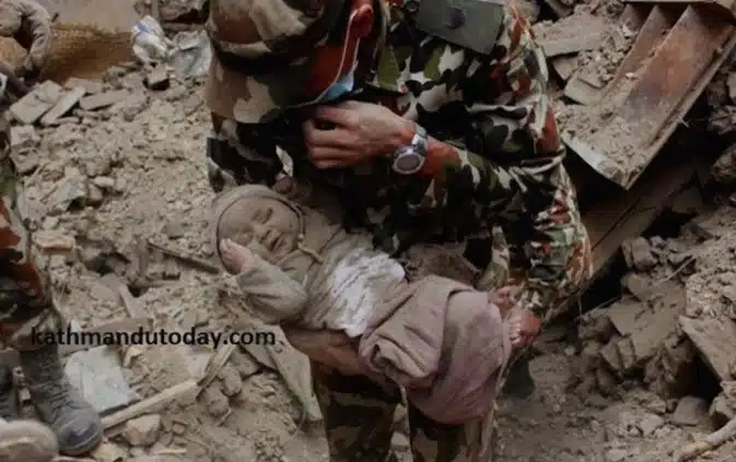 Baby Rescued From The Rubble in Nepal