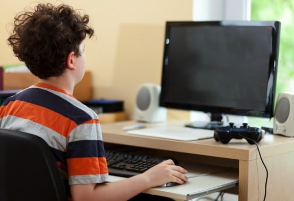 Boy on computer
