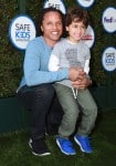 Cobi Jones with son Caden  at The Safe Kids Day in Los Angeles