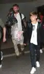 David Beckham with kids Cruz, Romeo and Harper at LAX