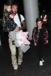 David Beckham with kids Romeo and Brooklyn,  Harper at LAX