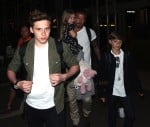 David Beckham with kids Romeo and Brooklyn,  Harper at LAX