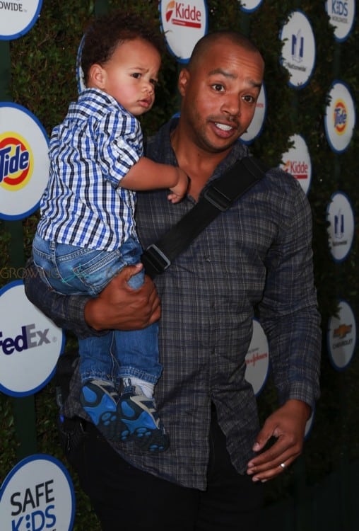 Donald Faison with son Rocco at The Safe Kids Day in Los Angeles