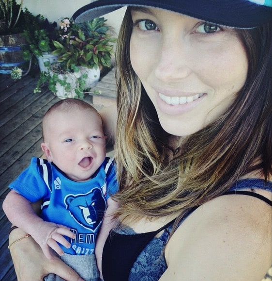 Jessica Biel with son Sila Timberlake