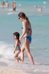 Keri Russell Plays At The Beach With Kids River and Willa