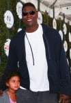 Keyshawn Johnson with daughter London  at The Safe Kids Day in Los Angeles