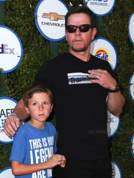 Mark Wahlberg with son Brendan at The Safe Kids Day in Los Angeles