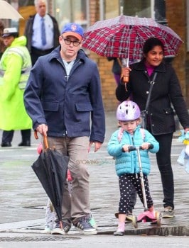 Matthew Broderick out in NYC with daughters Marion & Tabitha