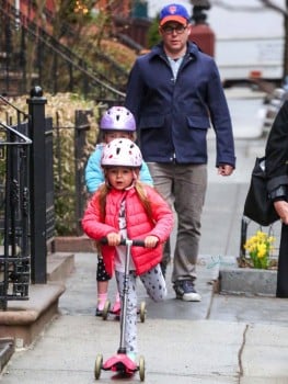 Matthew Broderick out in NYC with daughters Marion and Tabitha