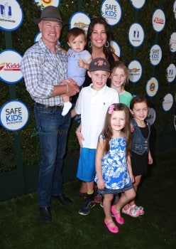 Neal McDonough with kids Morgan, James, London, Catherine and Clover at The Safe Kids Day in Los Angeles