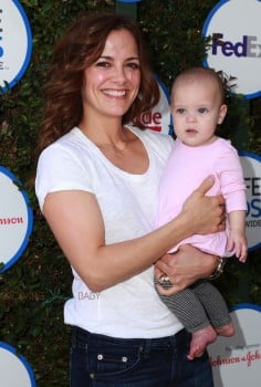 Rebecca Budig with daughter Charlotte at The Safe Kids Day in Los Angeles