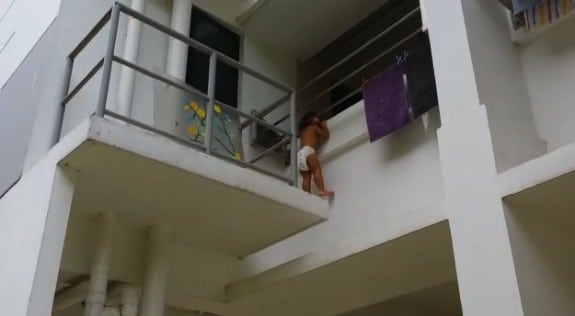 Road Workers Save Toddler Hanging From Balcony In Singapore