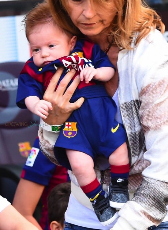 Sasha Pique at FC Barcelona vs Valencia CF game in Barcelona