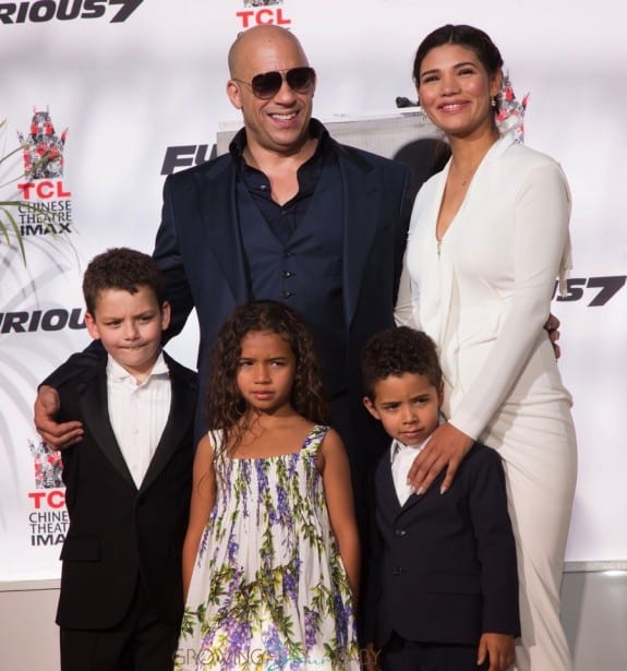 Vin Diesel with wife Paloma, son Vincent, and daughter Hania at Hand print and Foot print Ceremony