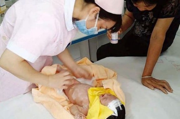 Baby buried alive in china