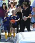 Brad Pitt and Angelina Jolie with daughters Zahara and Shiloh after a soccer game in LA
