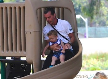 Gavin Rossdale at the park with son Apollo