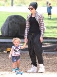 Gwen Stefani at the park with son Apollo
