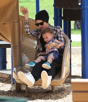 Gwen Stefani at the park with son Apollo