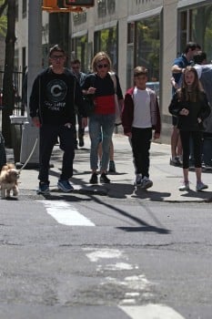 Kelly Ripa with sons Michael and Joaquin Consuelos out in NYC