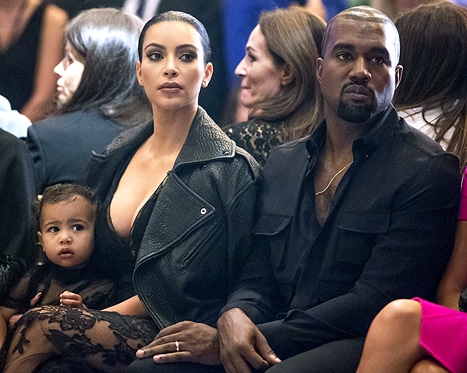 Kim Kardashian and Kanye West with baby North