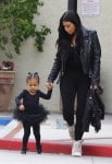 Kim Kardashian with daughter North West headed to dance class