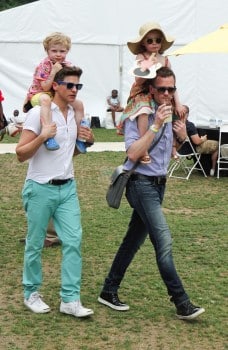 Neil Patrick Harris and David Burtka out with their twins Harper and Gideon in NYC