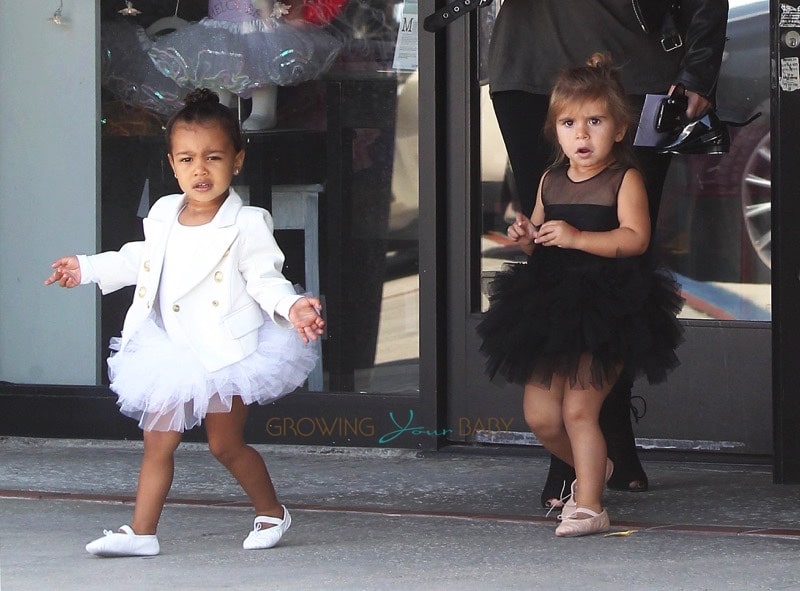 Penelope Disick and North West at dance class
