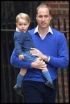 Prince William, Duke of Cambridge, arrives back at St Mary's hospital with his son Prince George