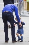 Prince William, Duke of Cambridge, arrives back at St Marys hospital with his son Prince George