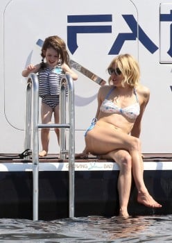 Sienna Miller on a yacht in Cannes with daughter Marlow