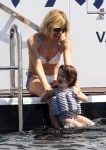 Sienna Miller on a yacht in Cannes with daughter Marlow