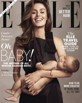 nicole trunfio elle cover with son