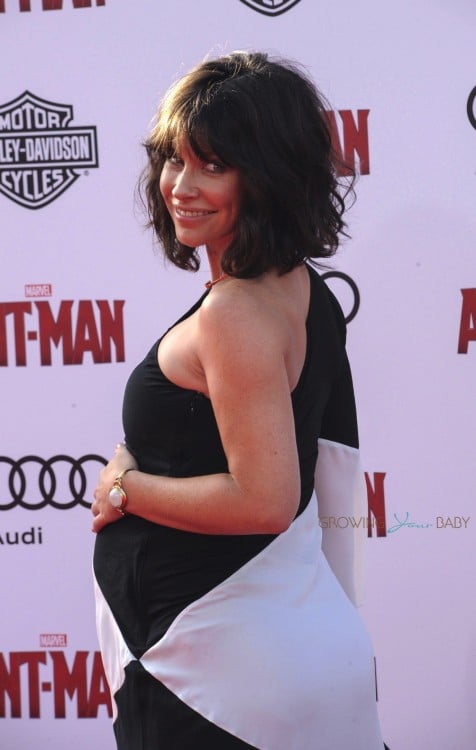 A Very pregnant Evangeline Lilly at Antman Premiere