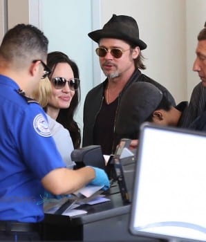 Angelina Jolie and Brad Pitt at LAX