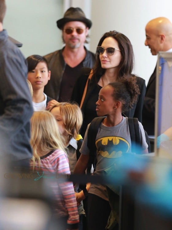 Angelina Jolie and Brad Pitt at LAX with their son Pax