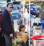 Ben Affleck at the Farmer's Market with kids Samuel and Seraphina
