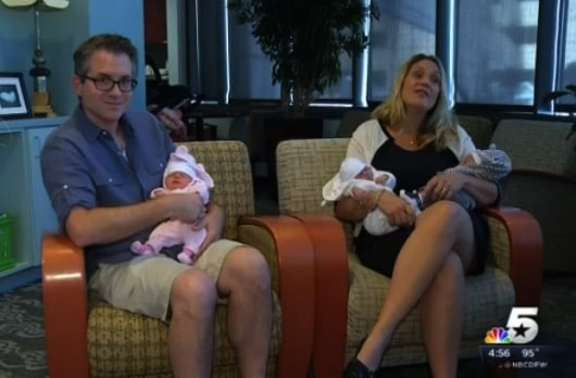 Gretchen and Andrew Whitehead with their triplets