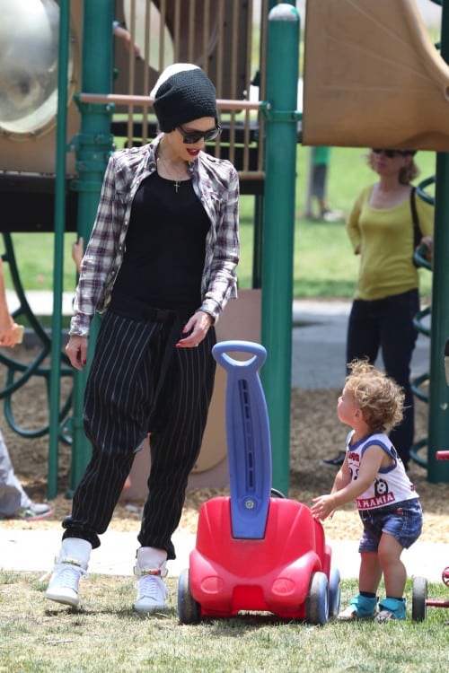 Gwen Stefani with son Apollo at the park