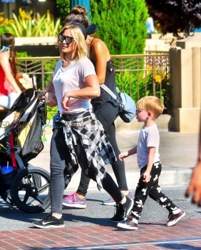 Hilary Duff spends the day at Disneyland with son Luca