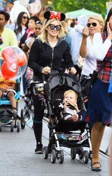 Hilary Duff is all smiles as she enjoys a day with her son Luca at Disneyland
