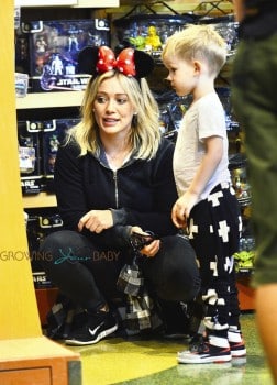 Hilary Duff visits Disneyland with son Luca