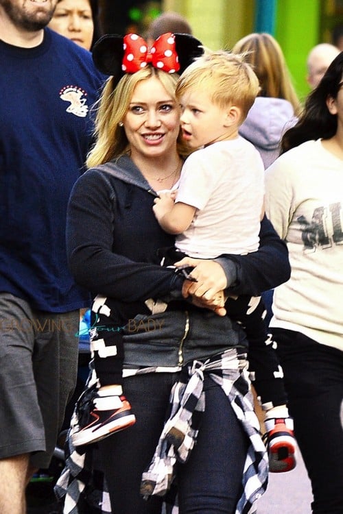 Hilary Duff visits Disneyland with son Luca