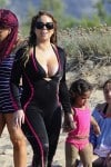 Mariah Carey at the beach with daughter Monroe in Sardinia