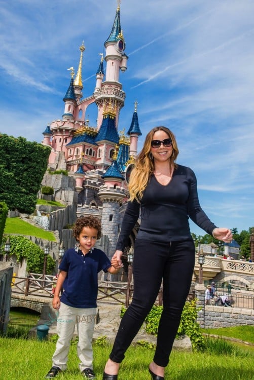 Mariah Carey with her son Moroccan Cannon at Disneyland Paris