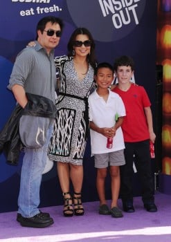 Ming-Na Wen attends the premiere of Inside Out with husband Eric and kids Michaela and Cooper