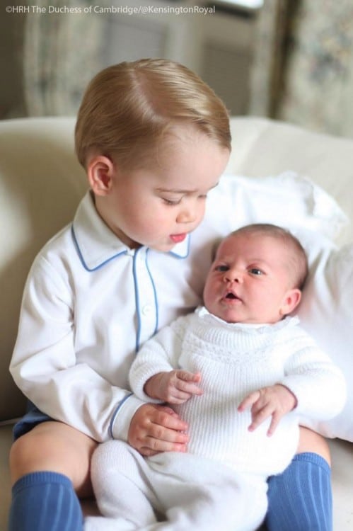 Prince George Snuggles  His Baby Sister Charlotte in Newly Released Photos!