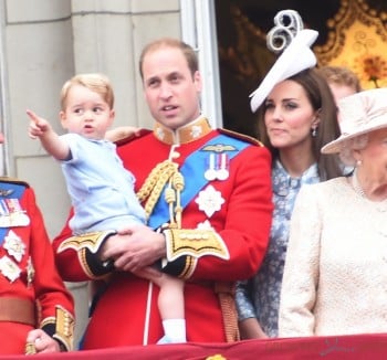 Prince william, Kate Middleton  and Prince George at Trooping the color ceremony