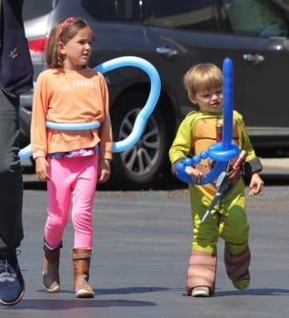 Samuel and Seraphina Affleck at the Farmer's Market